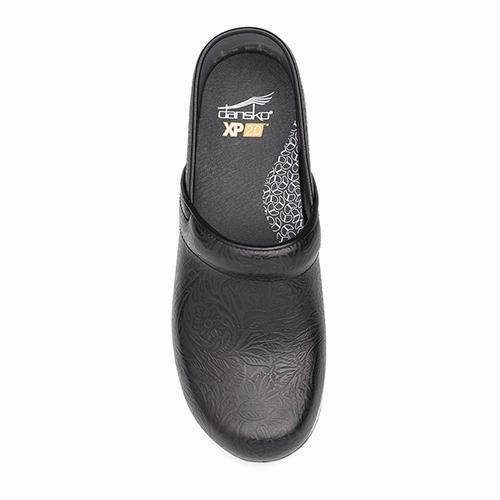 DANSKO XP 2.0 BLACK FLORAL TOOLED Dansko shoe design close-ups