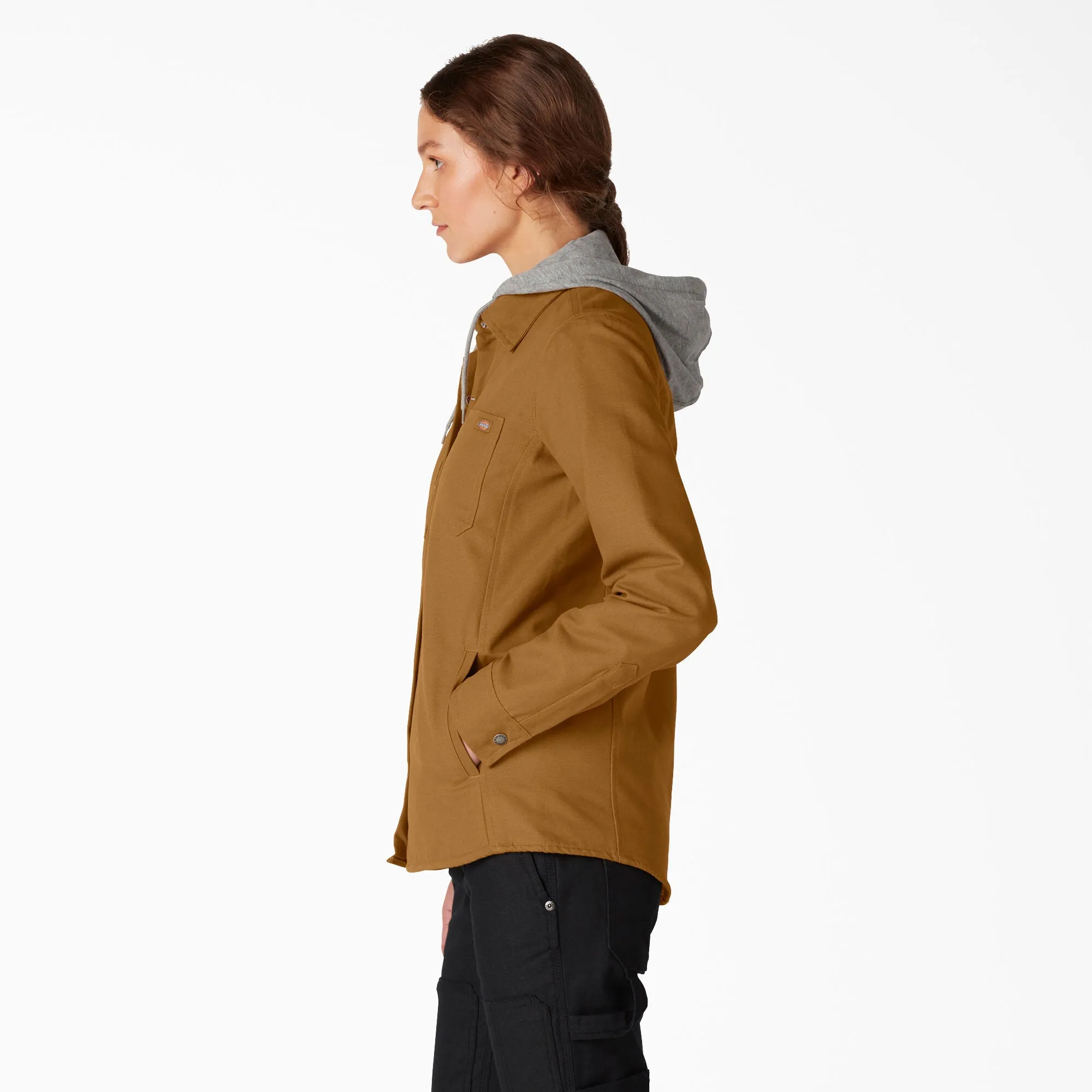 Dickies Women's Hooded Snap-Up Duck Shirt Jac Dickies Clothing