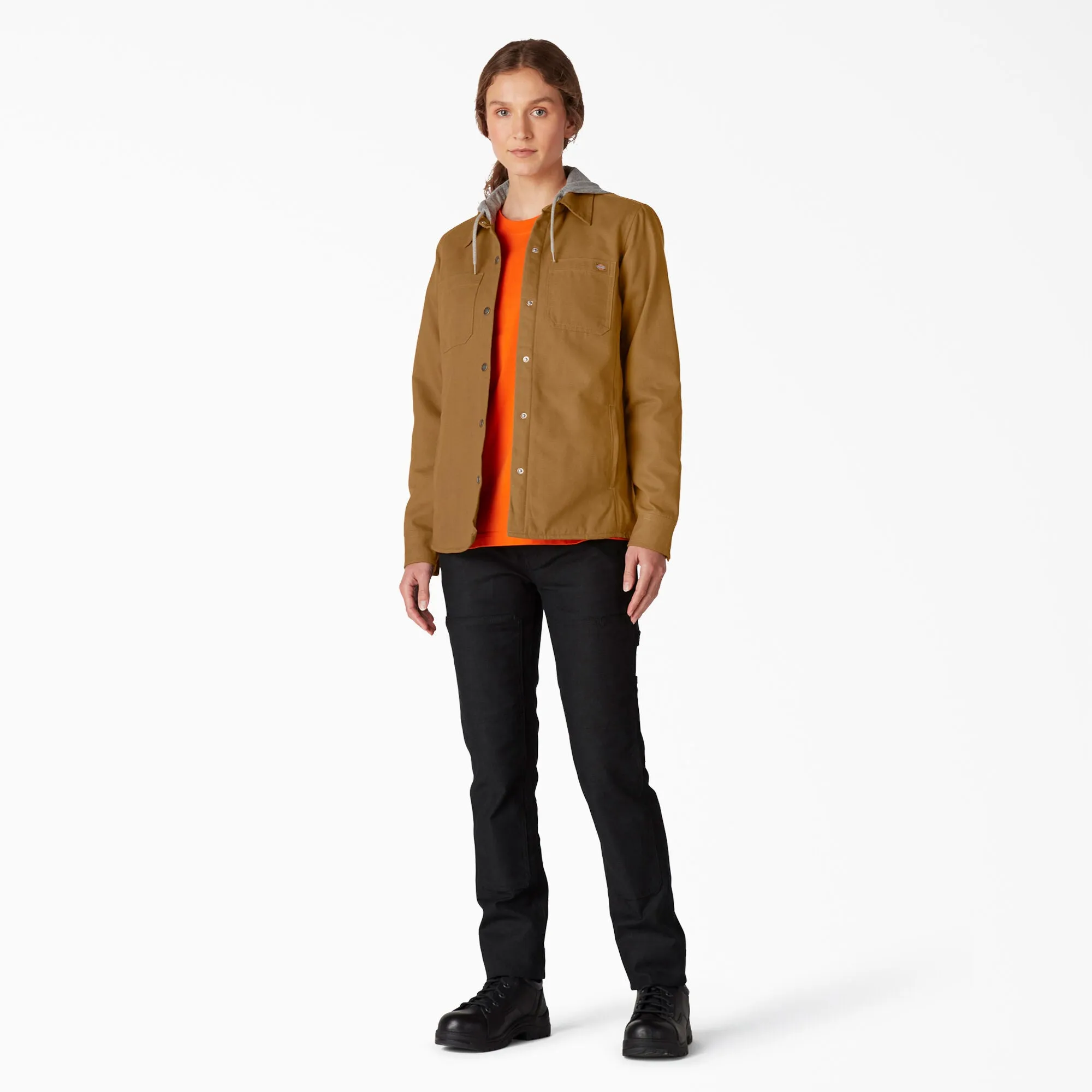 Dickies Women's Hooded Snap-Up Duck Shirt Jac Dickies Clothing