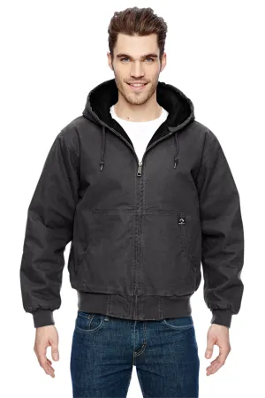 Dri Duck Mens Cheyenne Full Zip Hooded Sweatshirt Hoodie w/ Pockets - Charcoal Grey  Discount Clothing Dri-Duck