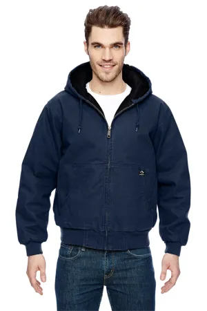 Dri Duck Mens Cheyenne Full Zip Hooded Sweatshirt Hoodie w/ Pockets - Navy Blue  Discount Clothing Dri-Duck