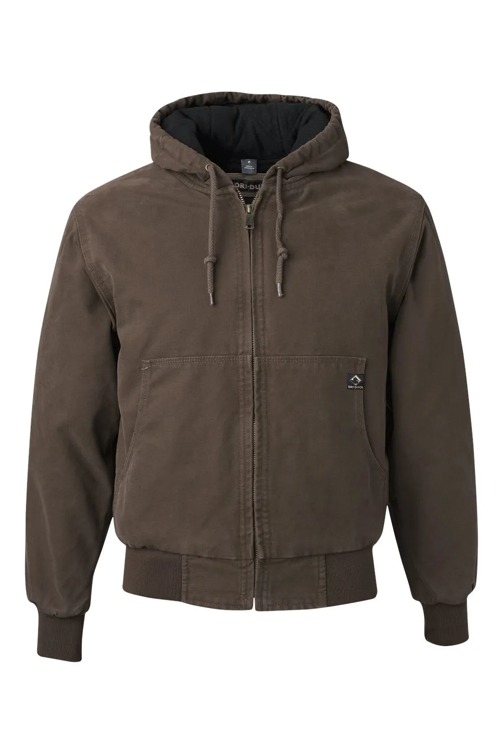 Dri Duck Mens Cheyenne Full Zip Hooded Sweatshirt Hoodie w/ Pockets - Tobacco Brown  Discount Clothing Dri-Duck
