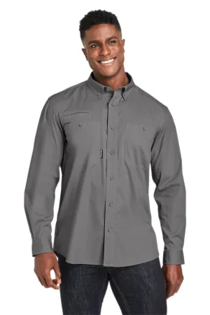 Dri Duck Mens Craftsman Long Sleeve Button Down Shirt w/ Double Pockets - Gunmetal Grey  Discount Clothing Dri-Duck