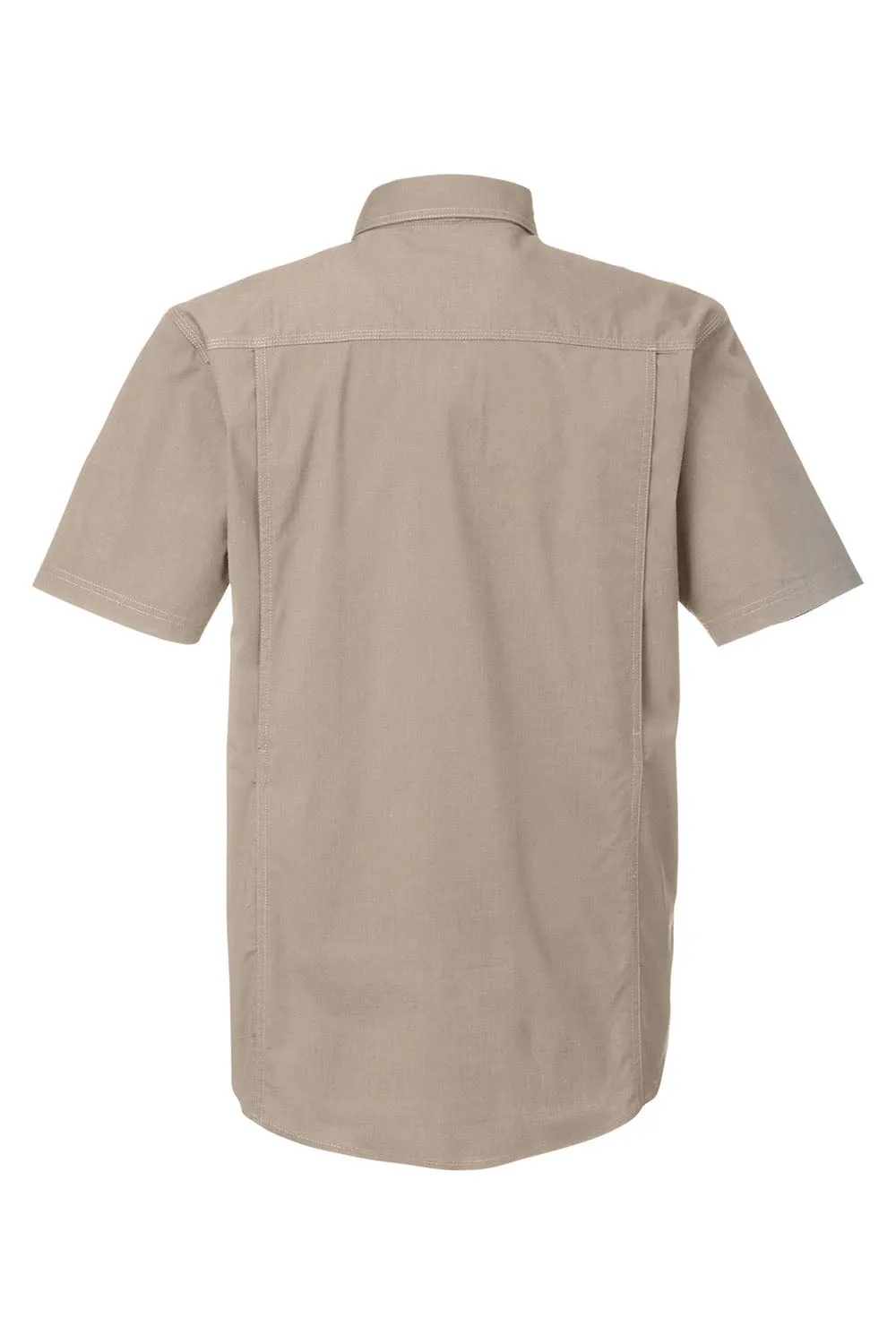Dri Duck Mens Craftsman Ripstop Short Sleeve Button Down Shirt w/ Double Pockets - Rope Brown  Discount Clothing Dri-Duck