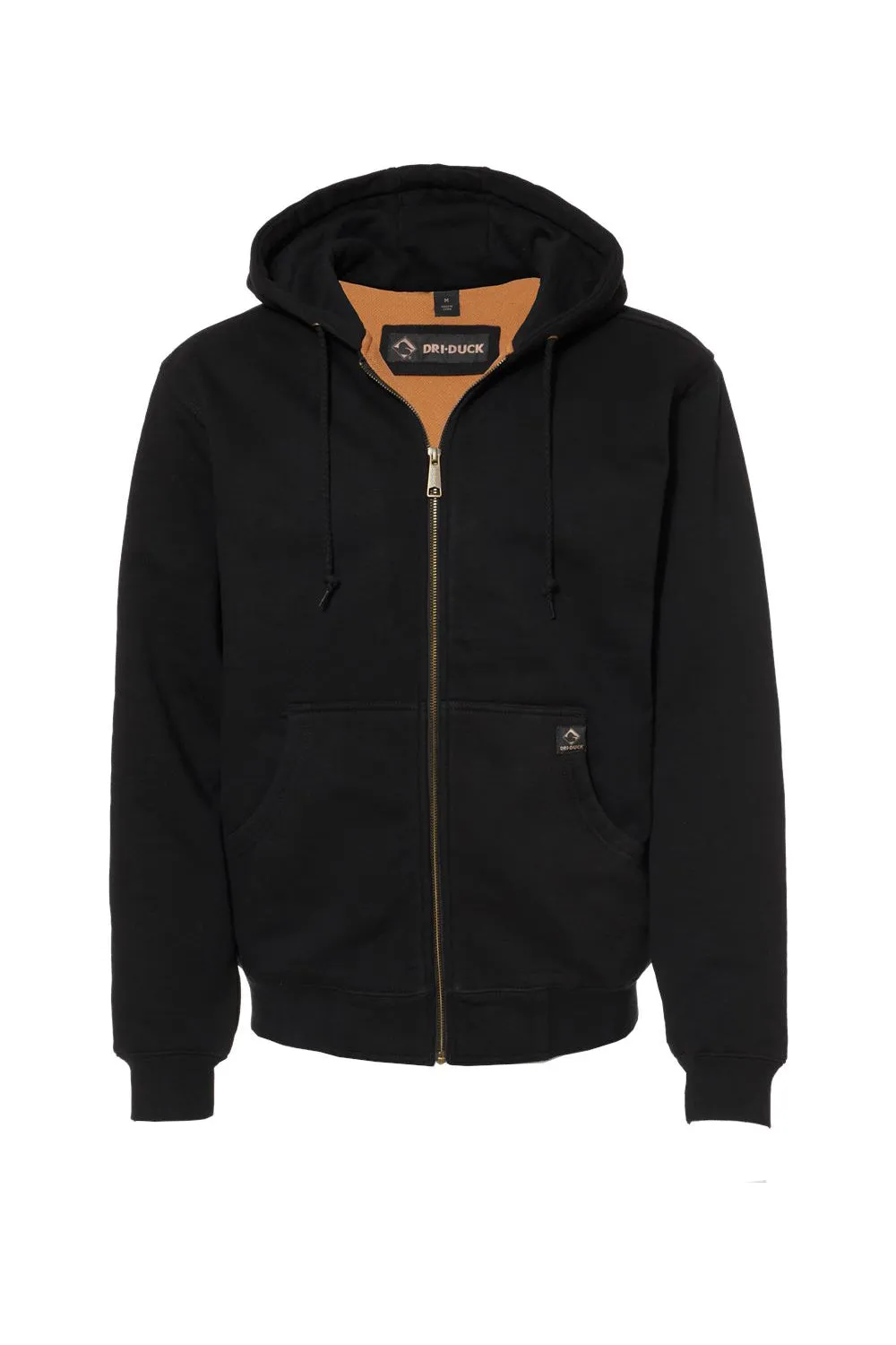Dri Duck Mens Crossfire PowerFleece Full Zip Hooded Sweatshirt Hoodie w/ Pockets - Black  Discount Clothing Dri-Duck