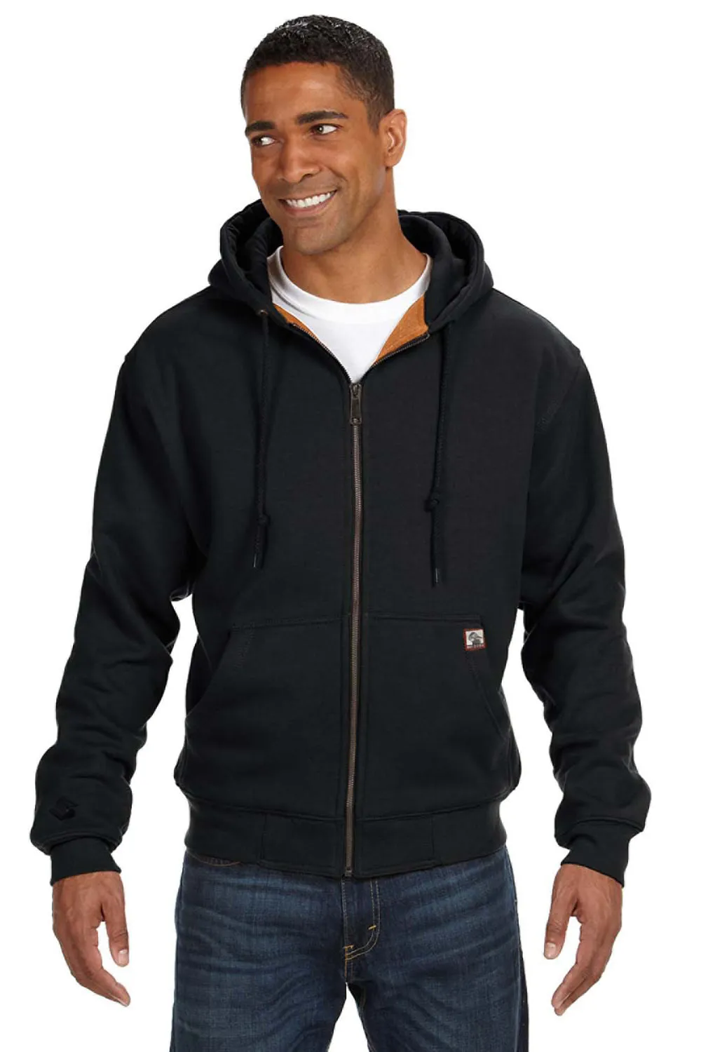 Dri Duck Mens Crossfire PowerFleece Full Zip Hooded Sweatshirt Hoodie w/ Pockets - Black  Discount Clothing Dri-Duck