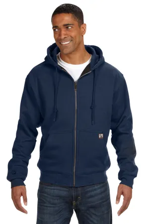 Dri Duck Mens Crossfire PowerFleece Full Zip Hooded Sweatshirt Hoodie w/ Pockets - Navy Blue  Discount Clothing Dri-Duck