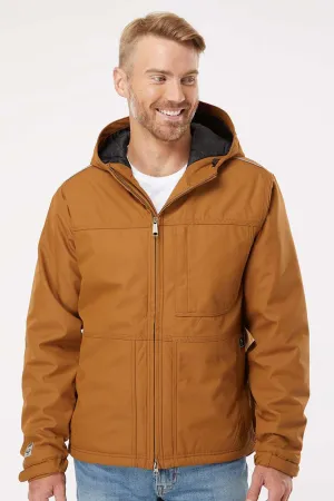 Dri Duck Mens Kodiak GrizzlyTex Water Resistant Canvas Full Zip Hooded Jacket - Saddle Brown  Discount Clothing Dri-Duck