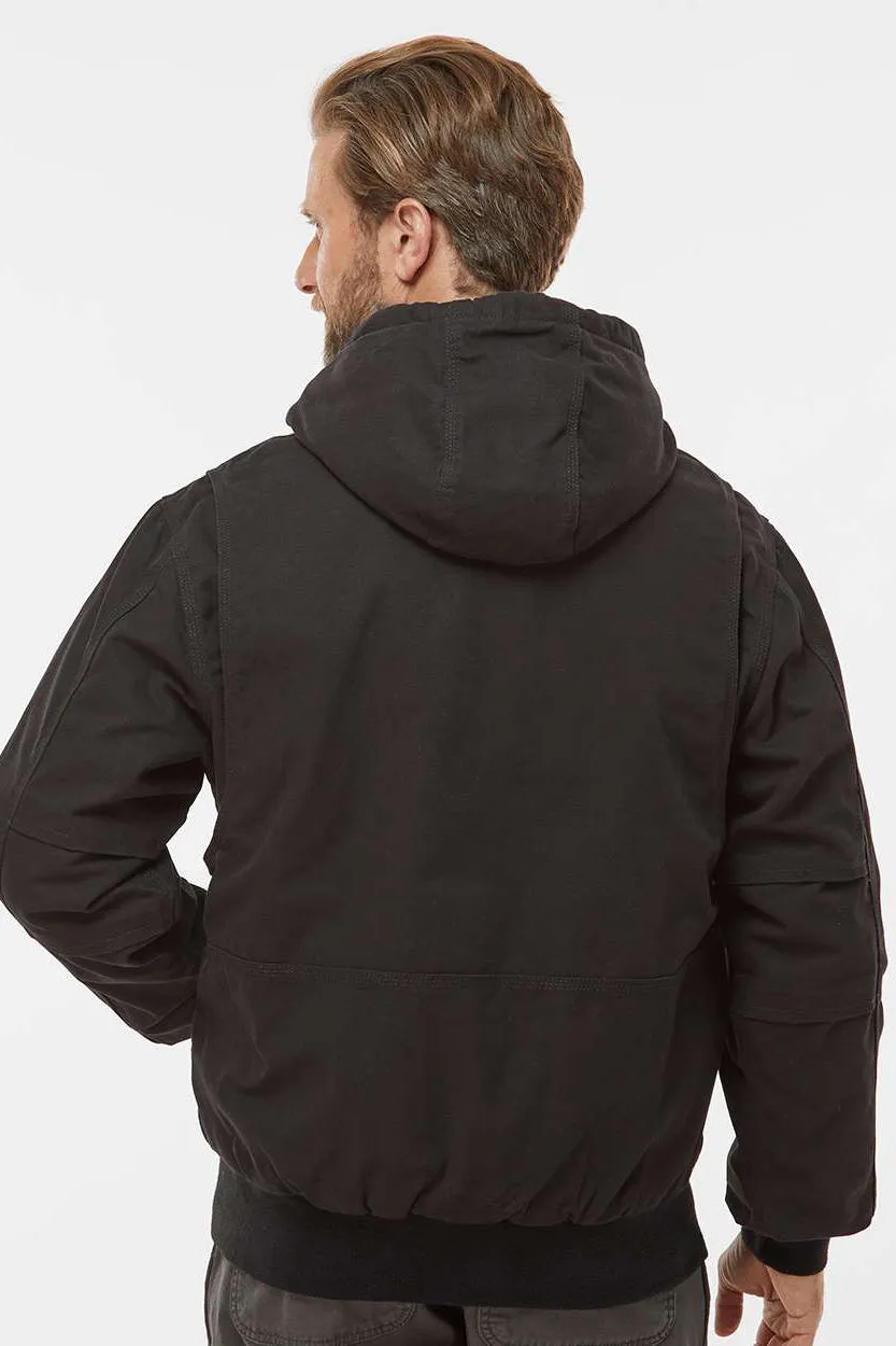 Dri Duck Mens Laramie Canvas Full Zip Hooded Jacket - Black  Discount Clothing Dri-Duck