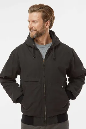 Dri Duck Mens Laramie Canvas Full Zip Hooded Jacket - Black  Discount Clothing Dri-Duck