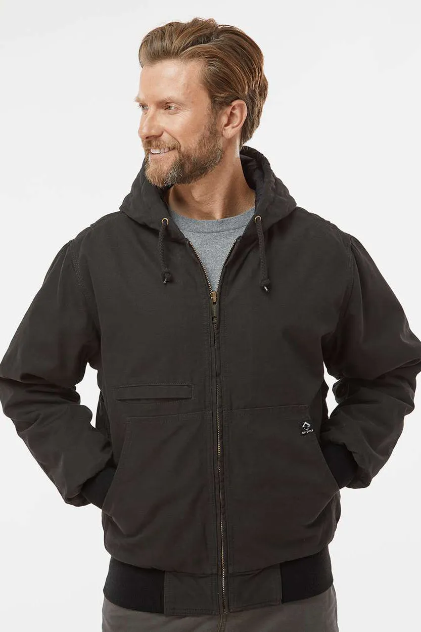 Dri Duck Mens Laramie Canvas Full Zip Hooded Jacket - Black  Discount Clothing Dri-Duck