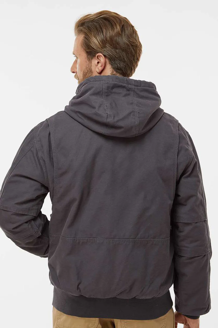 Dri Duck Mens Laramie Canvas Full Zip Hooded Jacket - Charcoal Grey  Discount Clothing Dri-Duck