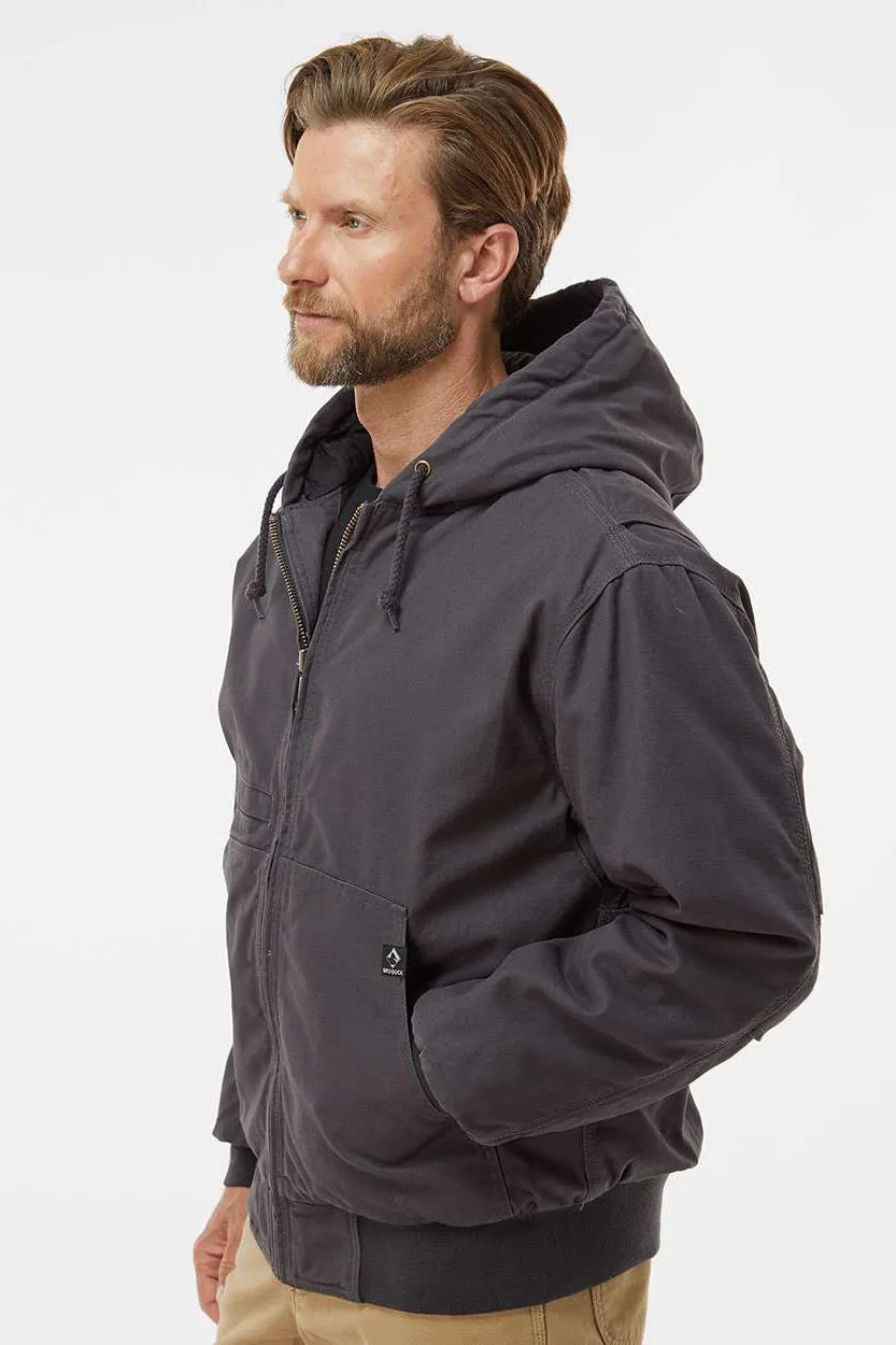 Dri Duck Mens Laramie Canvas Full Zip Hooded Jacket - Charcoal Grey  Discount Clothing Dri-Duck