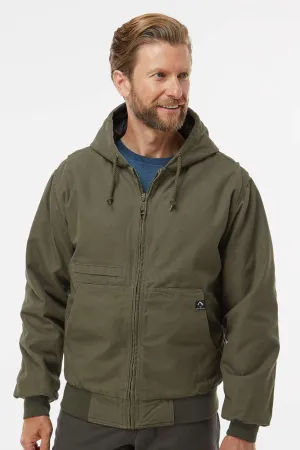 Dri Duck Mens Laramie Canvas Full Zip Hooded Jacket - Olive Green  Discount Clothing Dri-Duck