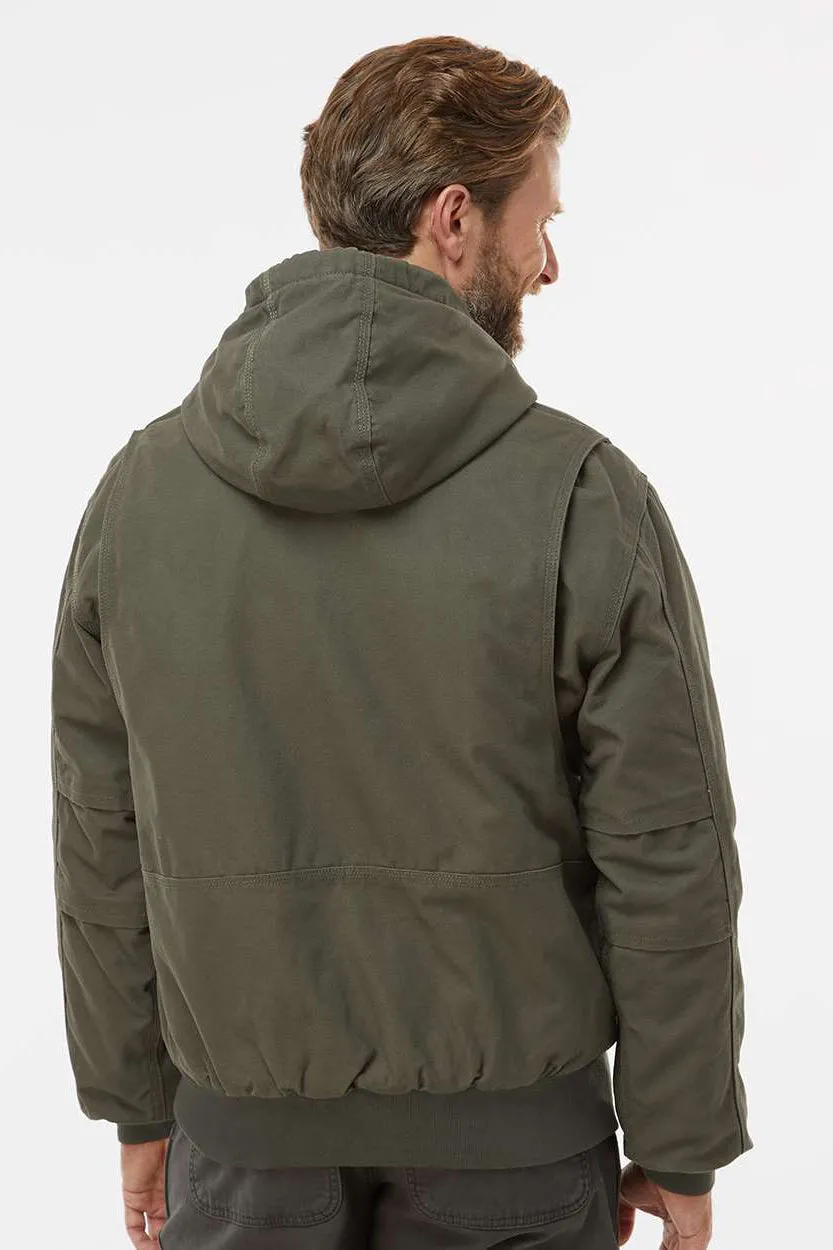 Dri Duck Mens Laramie Canvas Full Zip Hooded Jacket - Olive Green  Discount Clothing Dri-Duck