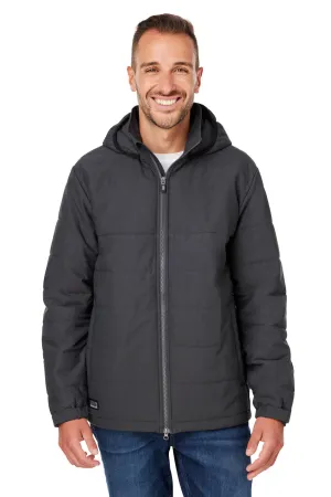 Dri Duck Mens Quantum Water Resistant Puffer Full Zip Hooded Jacket - Graphite Grey  Discount Clothing Dri-Duck