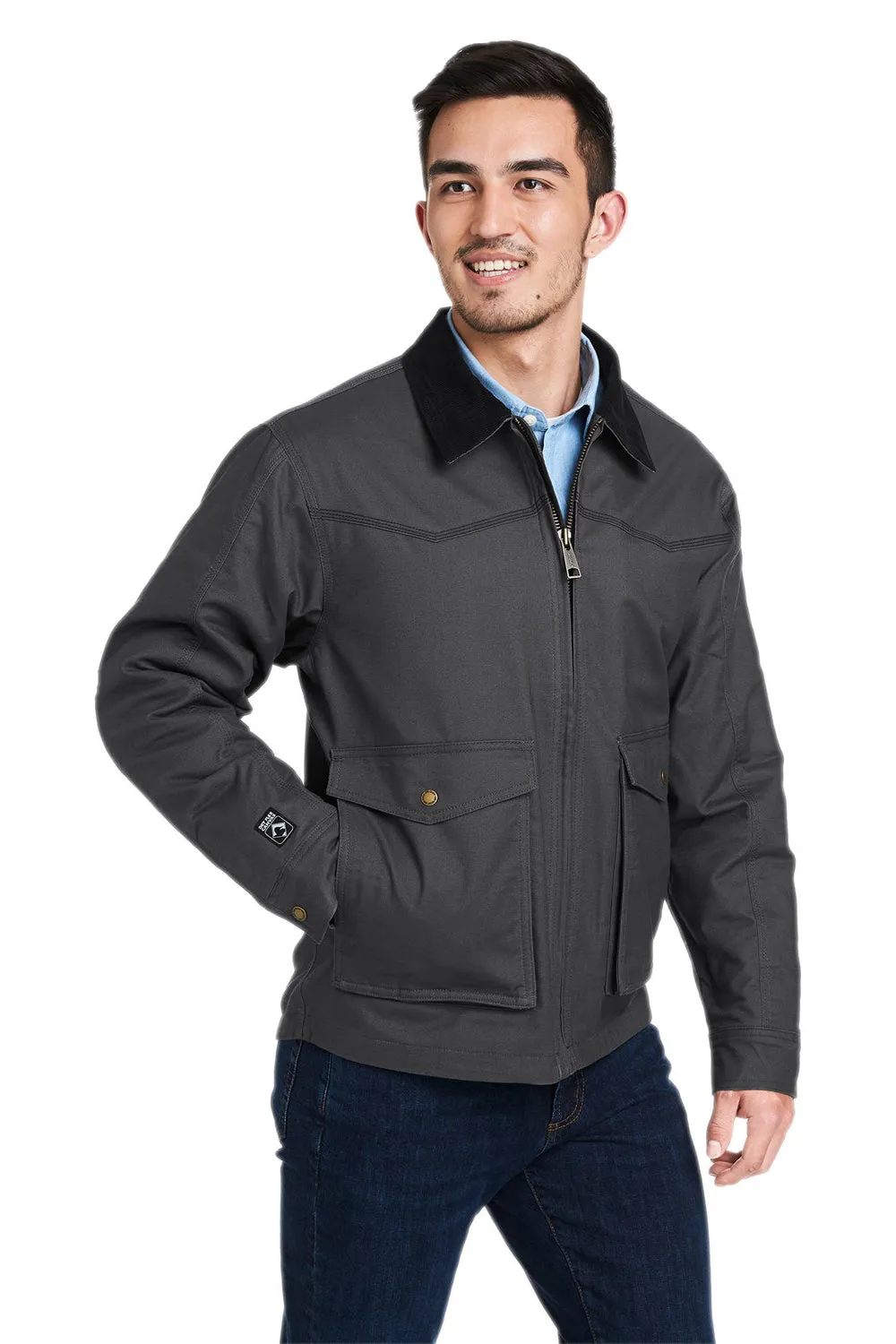 Dri Duck Mens Quantum Water Resistant Puffer Full Zip Hooded Jacket - Graphite Grey  Discount Clothing Dri-Duck
