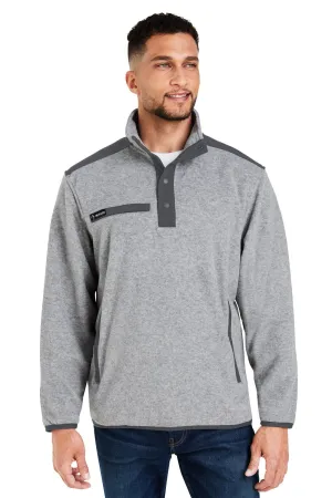 Dri Duck Mens Ranger Melange UPF 50  Fleece Sweatshirt w/ Pockets - Platinum Grey  Discount Clothing Dri-Duck