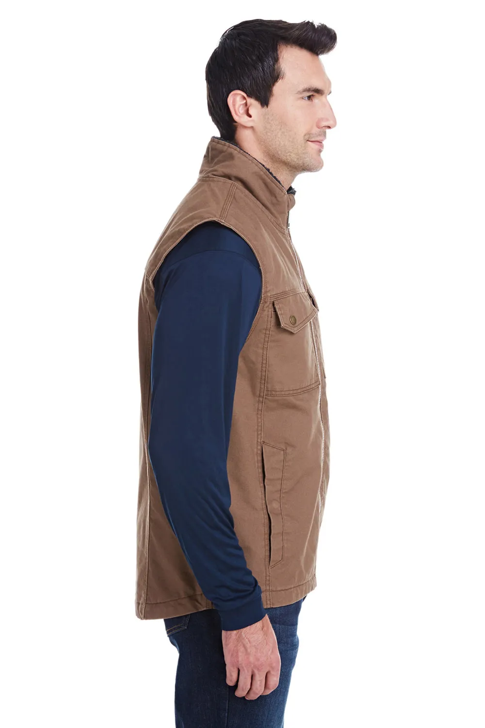 Dri Duck Mens Trek Full Zip Vest - Field Khaki Brown  Discount Clothing Dri-Duck
