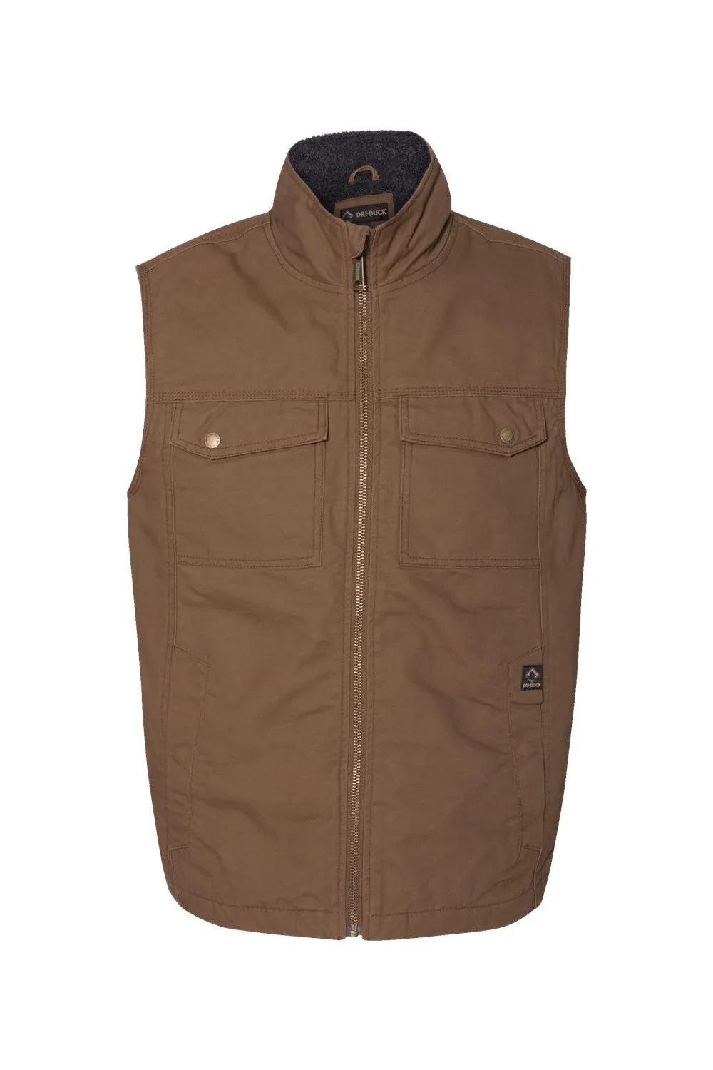 Dri Duck Mens Trek Full Zip Vest - Field Khaki Brown  Discount Clothing Dri-Duck