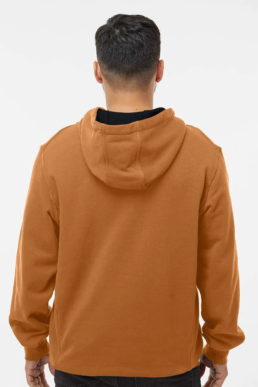Dri Duck Mens Woodland Fleece Hooded Sweatshirt Hoodie w/ Pouch Pocket - Saddle Brown  Discount Clothing Dri-Duck