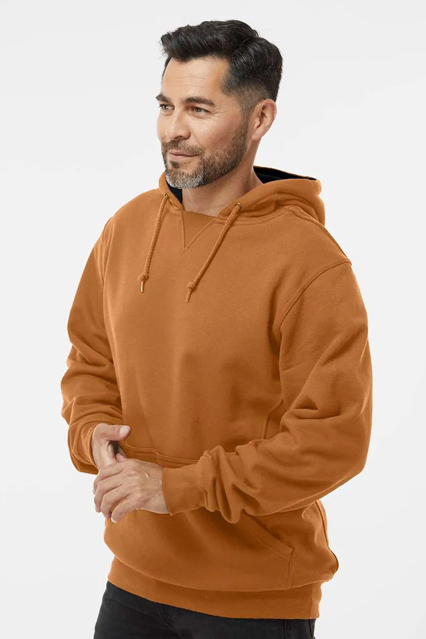 Dri Duck Mens Woodland Fleece Hooded Sweatshirt Hoodie w/ Pouch Pocket - Saddle Brown  Discount Clothing Dri-Duck