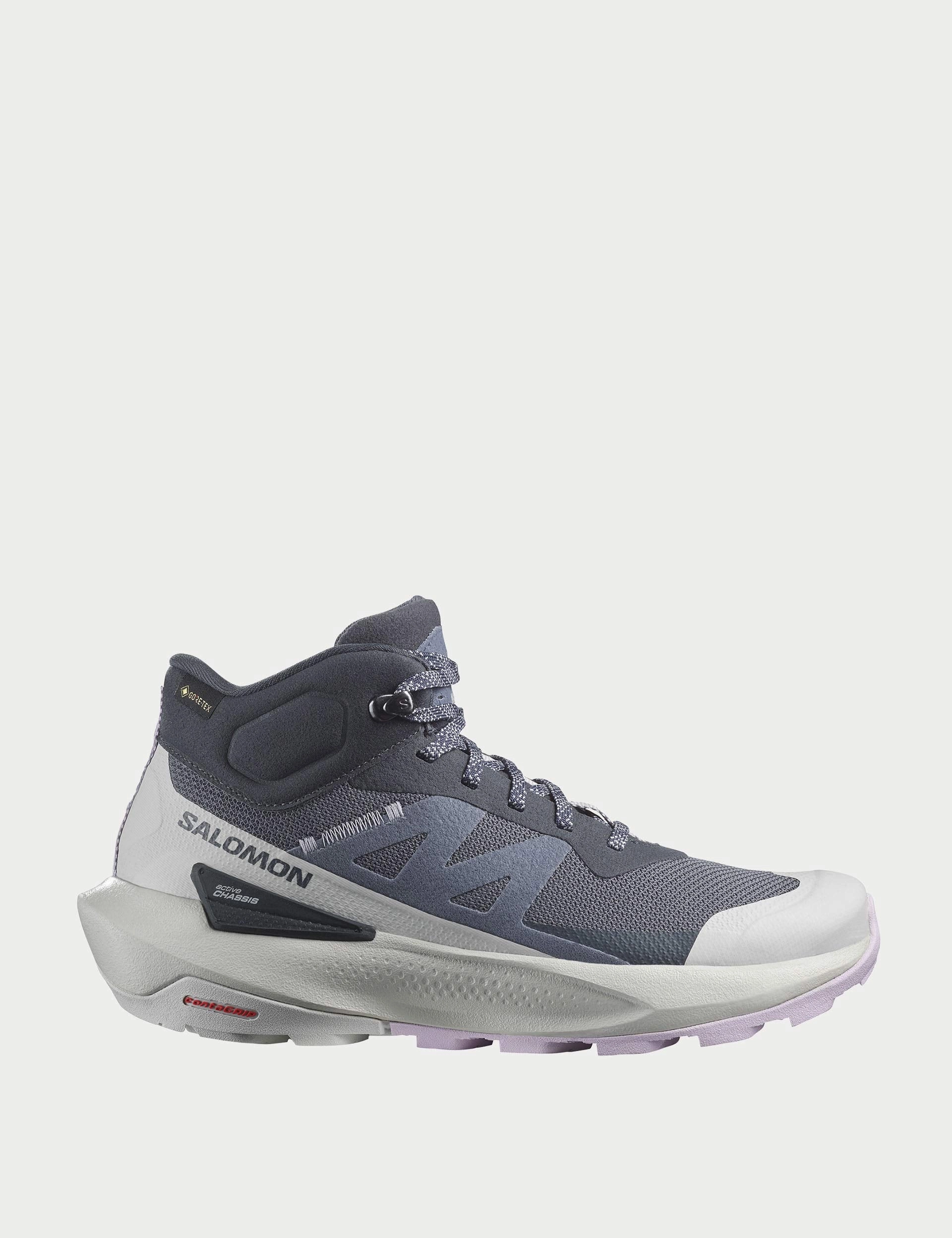 Elixir Activ Mid Gore-Tex - India Ink/Glacier Gray/Orchid Petal Salomon trail running shoes for rugged terrain