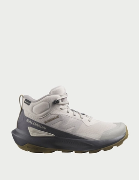 Elixir Activ Mid Gore-Tex - Silver Cloud/Nine Iron/Gothic Olive Salomon trail running shoes for rugged terrain