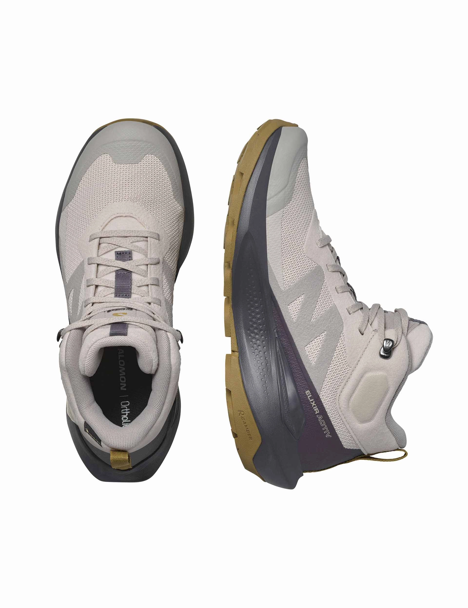 Elixir Activ Mid Gore-Tex - Silver Cloud/Nine Iron/Gothic Olive Salomon high-performance outdoor shoes