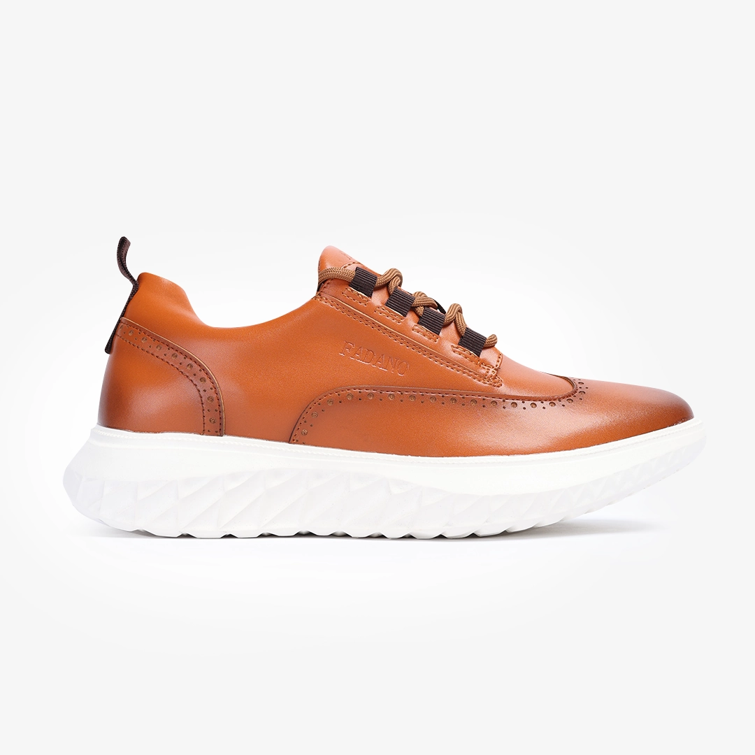 Fadano - Quantum Strides - Brown/white Fadano formal shoes with sleek leather design