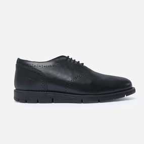 Fadano - VentureFlex Men's Wingtip Oxfords Black / Black Fadano formal shoes with sleek leather design