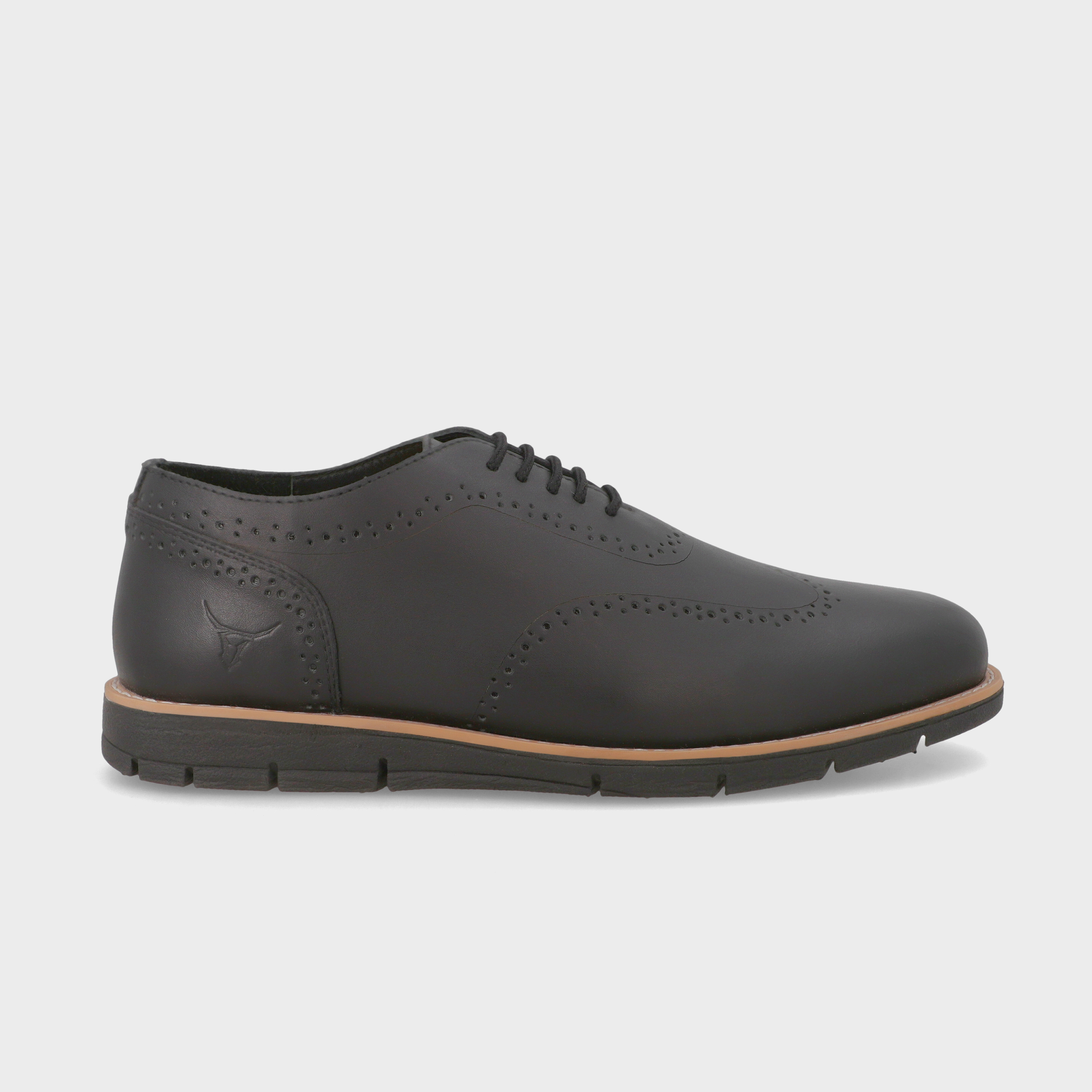 Fadano - VentureFlex Men's Wingtip Oxfords Black Fadano formal shoes with sleek leather design