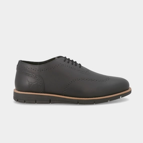 Fadano - VentureFlex Men's Wingtip Oxfords Black Fadano formal shoes with sleek leather design