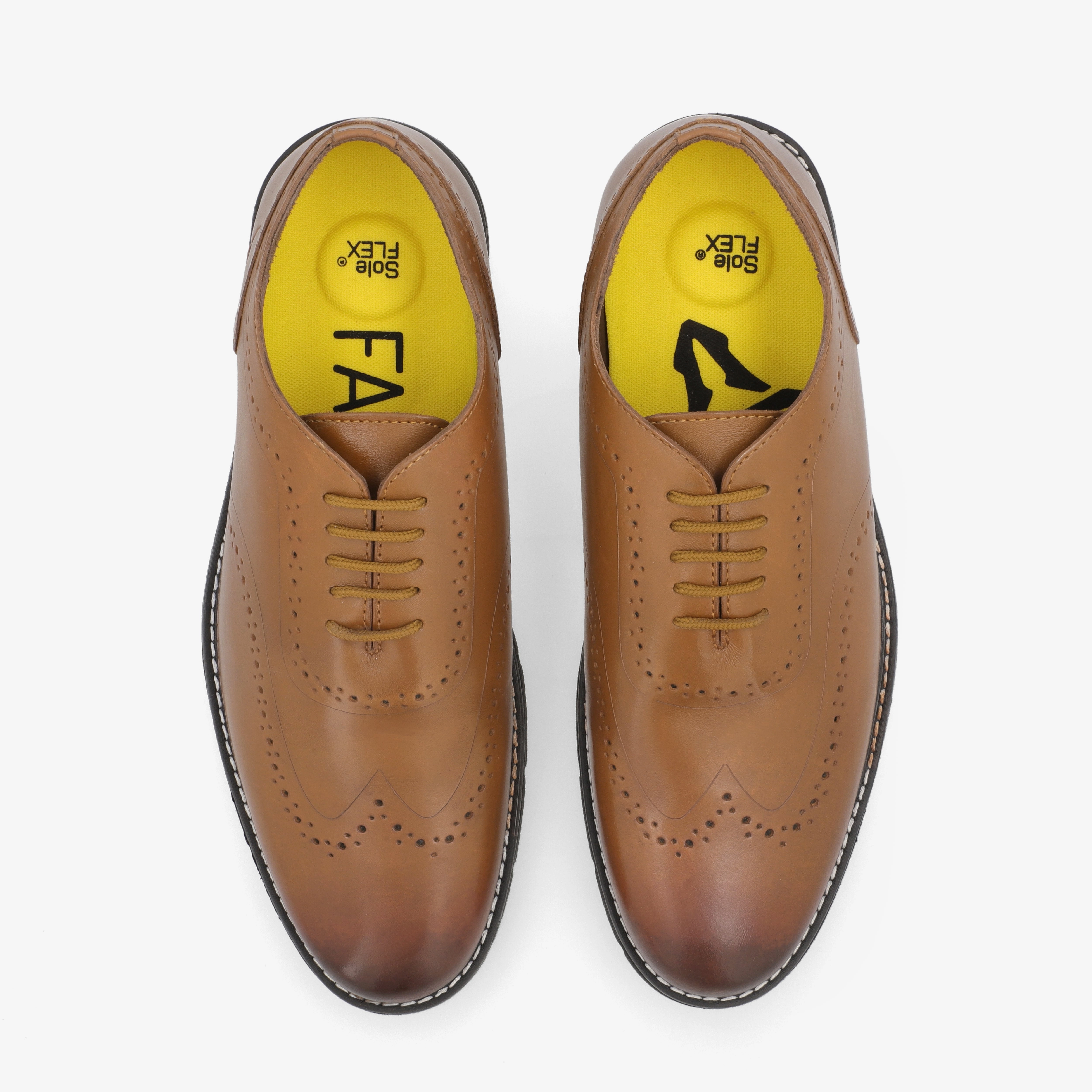 Fadano - VentureFlex Men's Wingtip Oxfords Brown Fadano trendy shoe designs
