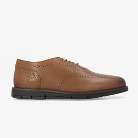Fadano - VentureFlex Men's Wingtip Oxfords Brown Fadano formal shoes with sleek leather design