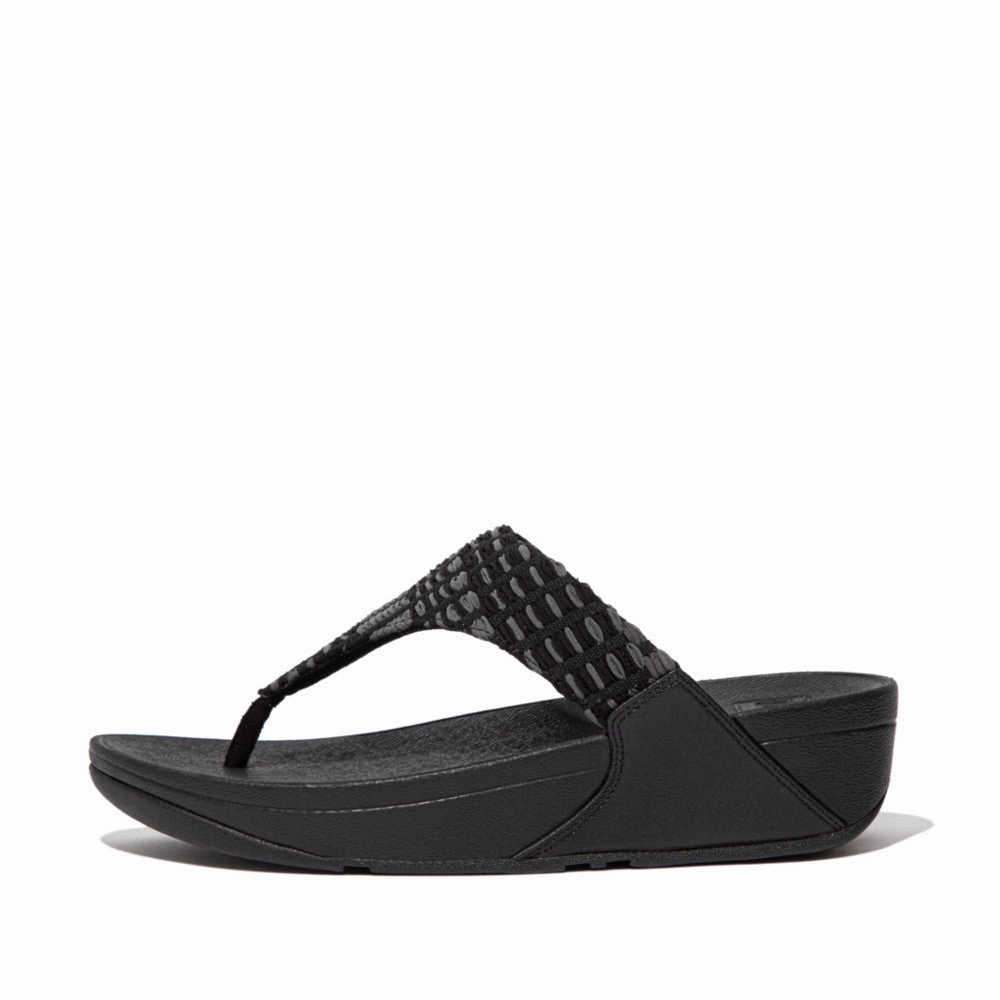 FITFLOP LULU ART-DENIM TOE-POST SANDAL - FINAL SALE! Fitflop supportive sandals