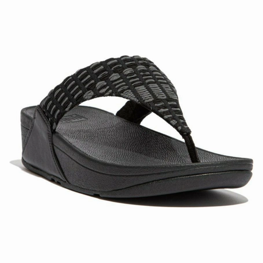 FITFLOP LULU ART-DENIM TOE-POST SANDAL - FINAL SALE! Fitflop supportive sandals with pressure diffusion