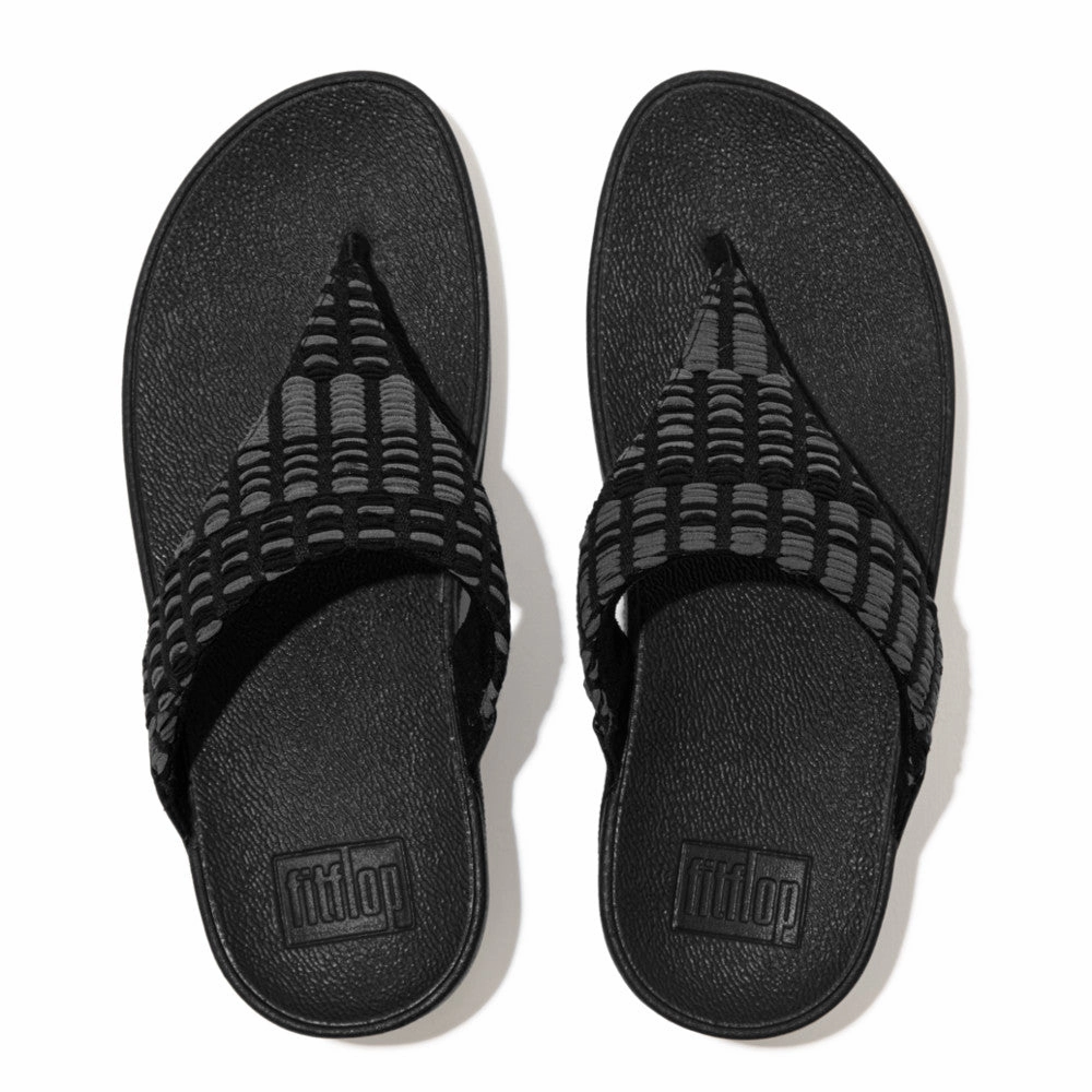 FITFLOP LULU ART-DENIM TOE-POST SANDAL - FINAL SALE! Fitflop supportive sandals