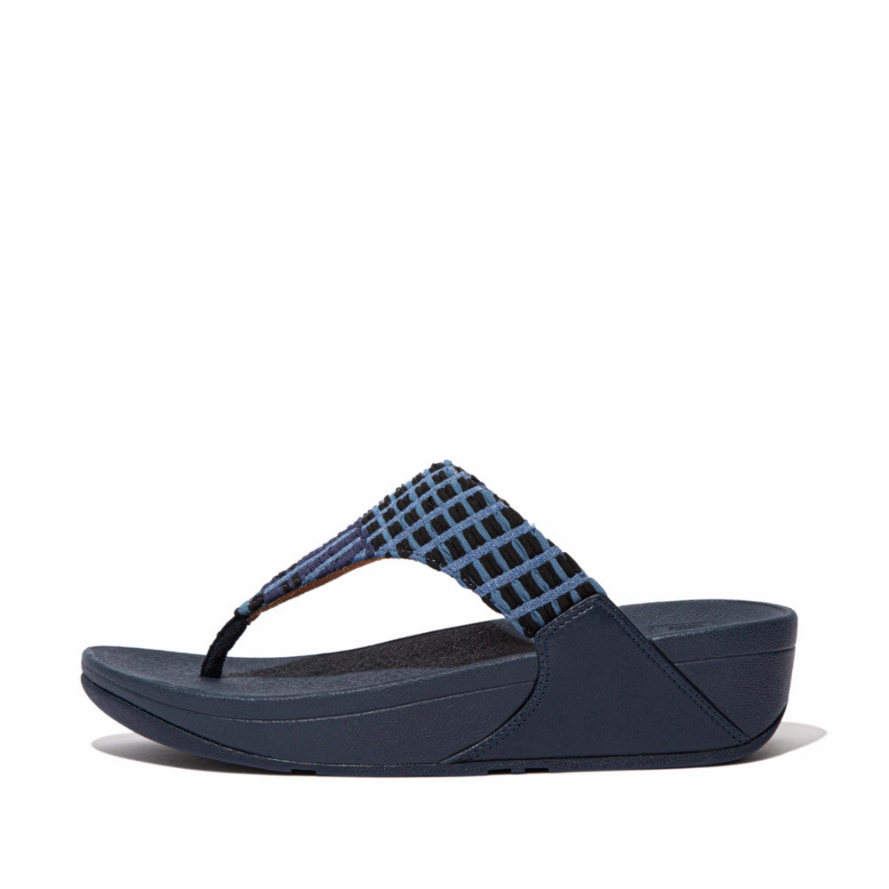 FITFLOP LULU ART-DENIM TOE-POST SANDAL - FINAL SALE! Fitflop supportive sandals