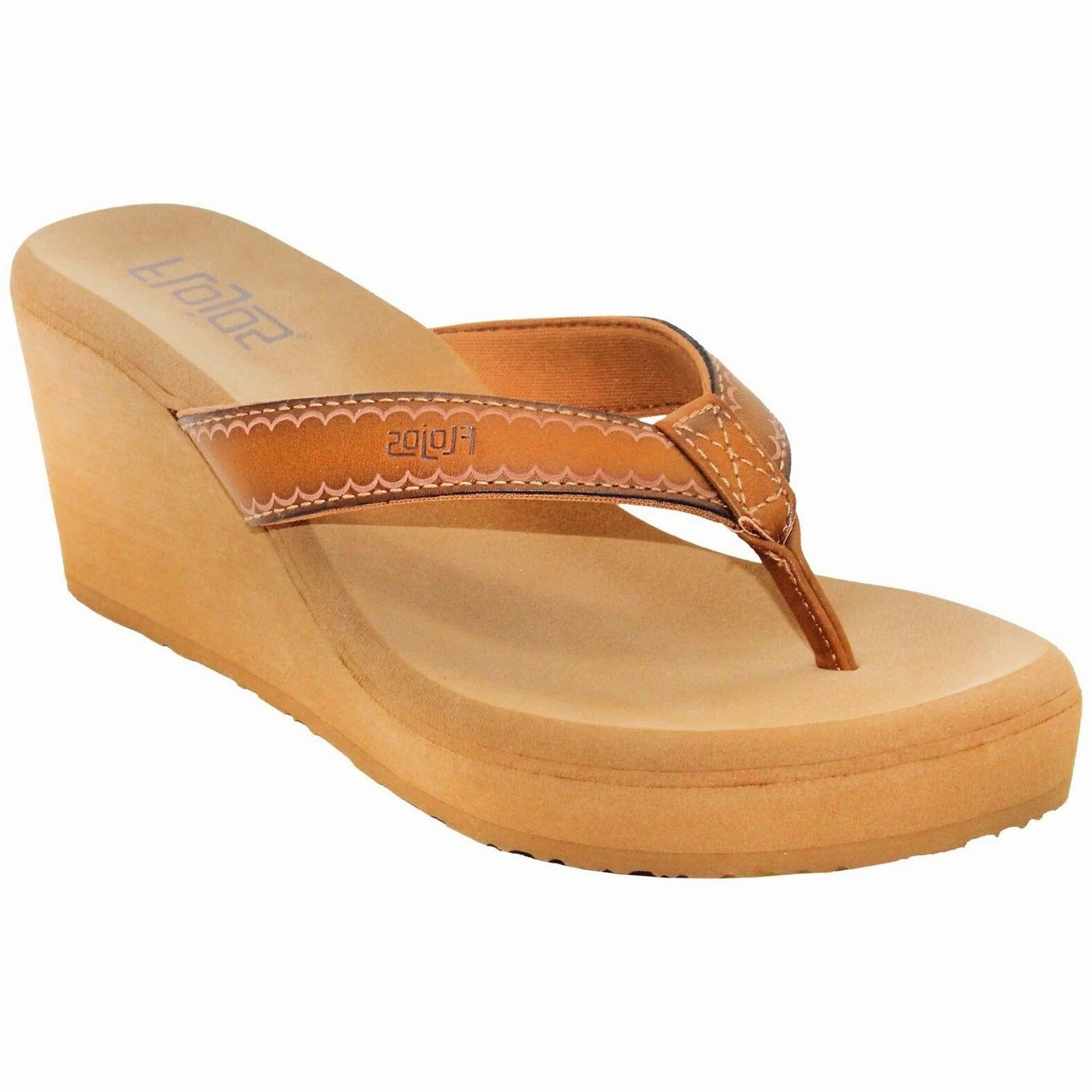 FLOJOS OLIVIA VINTAGE WEDGE SANDAL Flojos flip flops with cushioned footbed