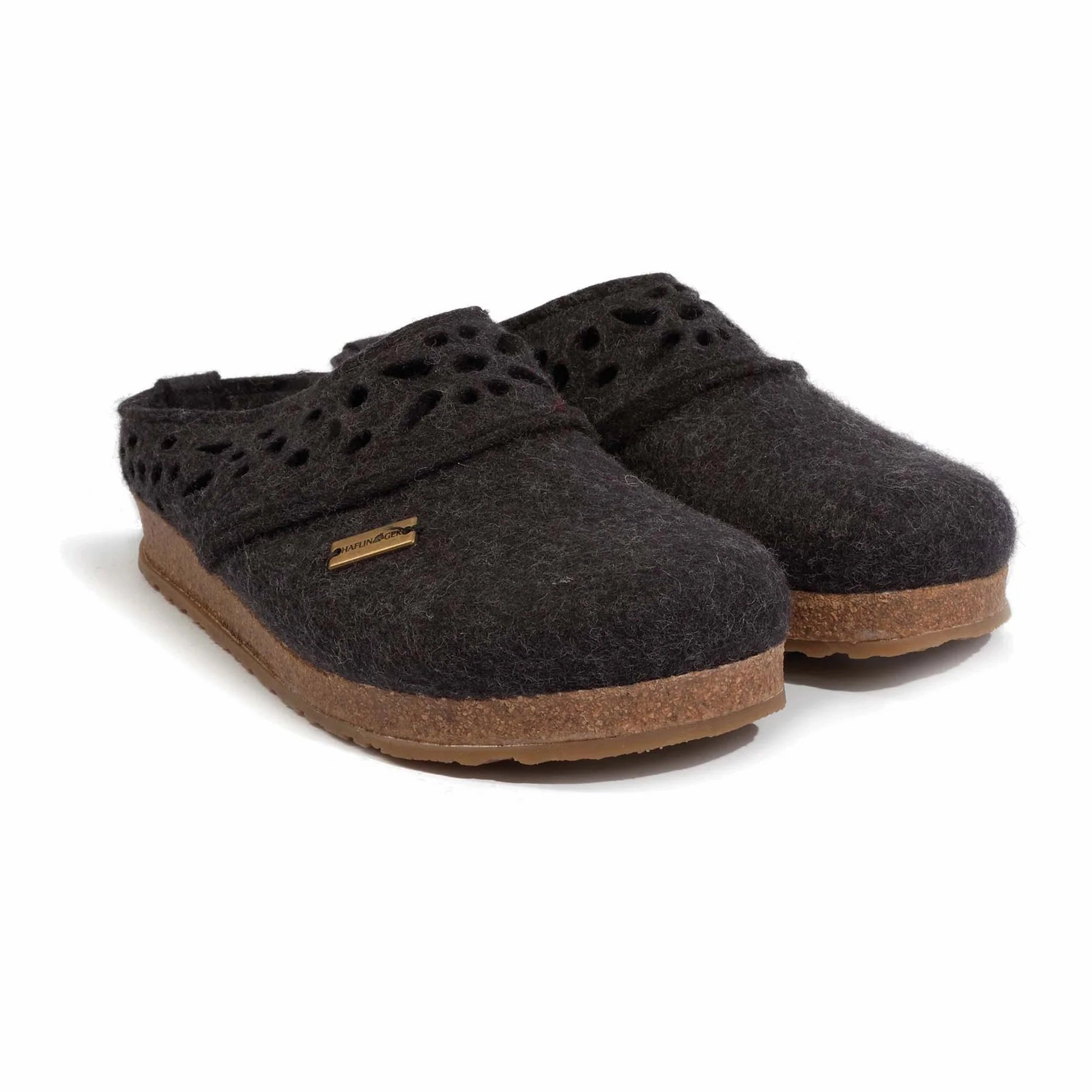 HAFLINGER LACEY CLOG Haflinger wool slippers with cork footbed