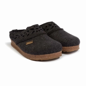 HAFLINGER LACEY CLOG Haflinger wool slippers with cork footbed