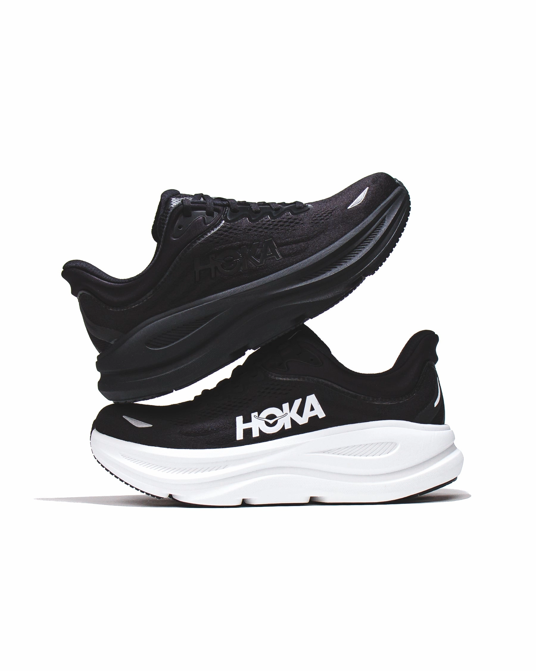 Hoka One One Men Bondi 9 Black White 1162011-BWHT Hoka One One shoe close-ups