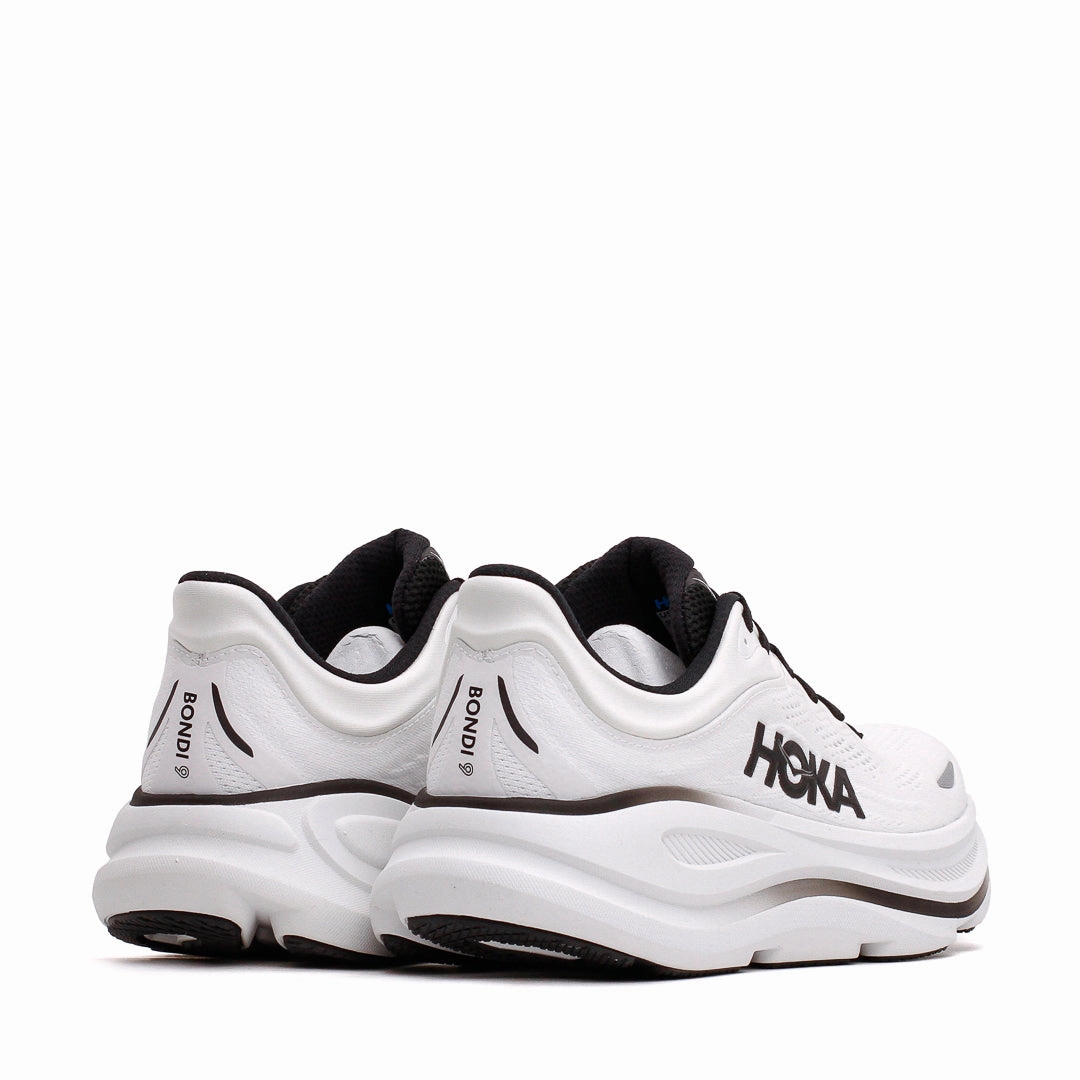Hoka One One Men Bondi 9 White Black 1162011-WBLC Hoka One One shoe close-ups
