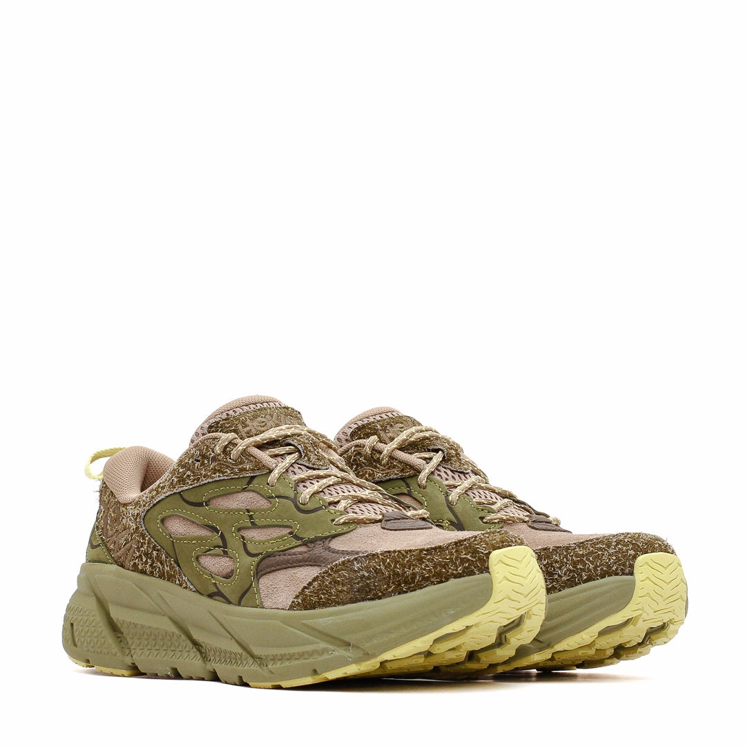 Hoka One One Men Clifton L Suede TP Dune Fennel 1150910-DNF Hoka One One shoe close-ups