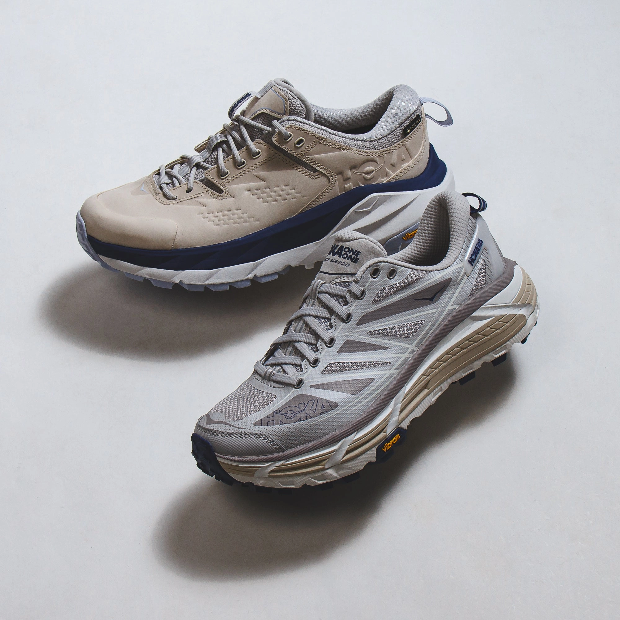 Hoka One One Men Kaha Low GTX Gore-Tex Oat Milk Vaporous 1123114-OPR Hoka One One shoe close-ups
