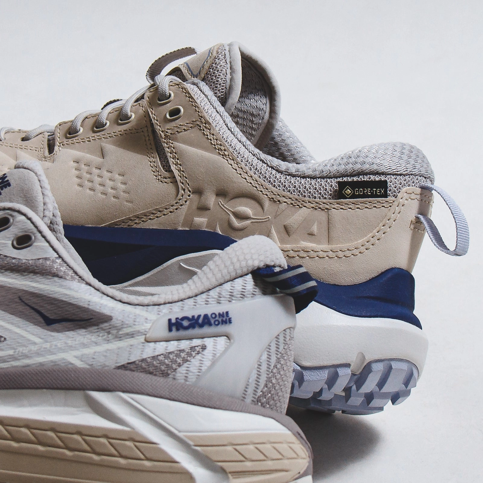 Hoka One One Men Kaha Low GTX Gore-Tex Oat Milk Vaporous 1123114-OPR Hoka One One shoe close-ups
