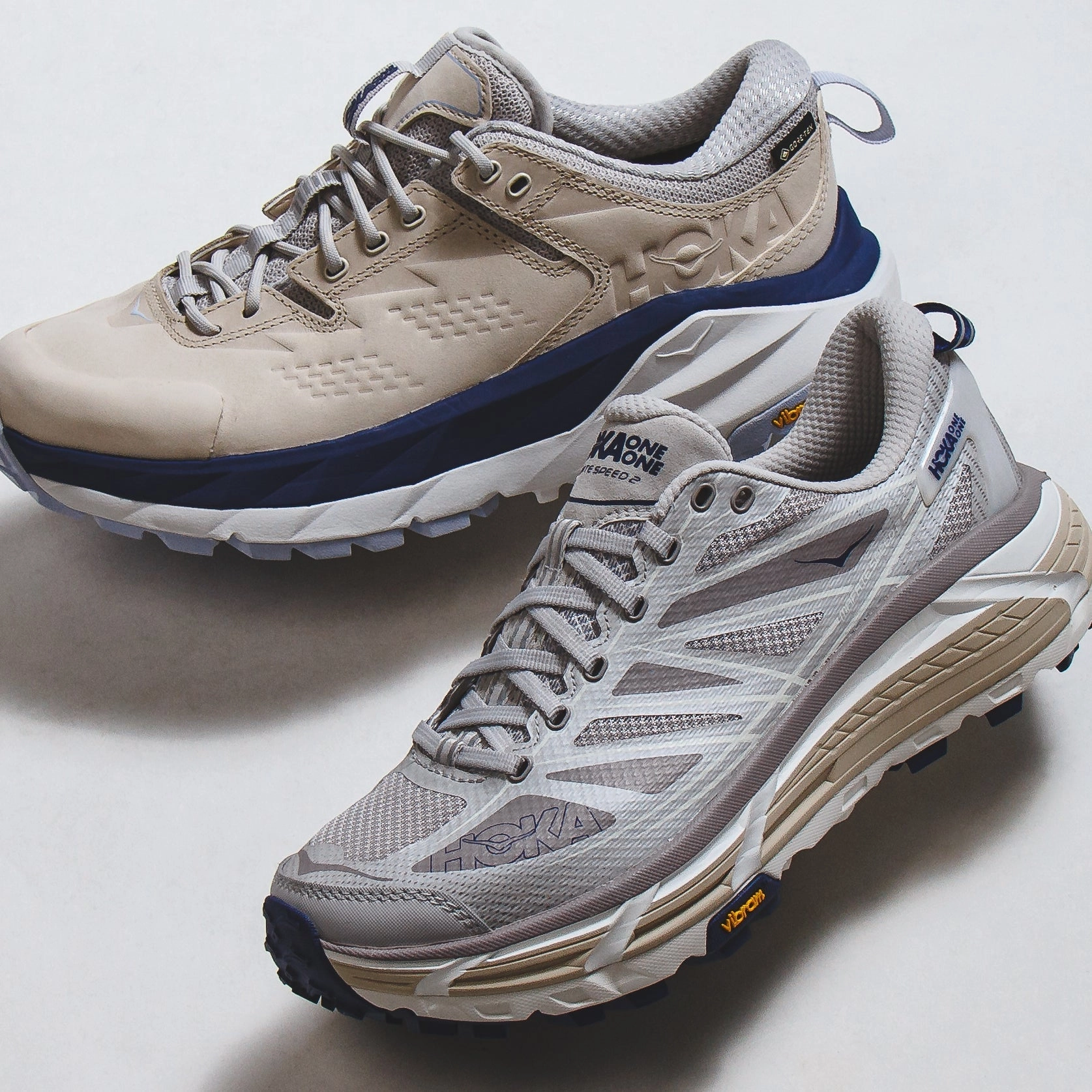 Hoka One One Men Kaha Low GTX Gore-Tex Oat Milk Vaporous 1123114-OPR Hoka One One shoe close-ups