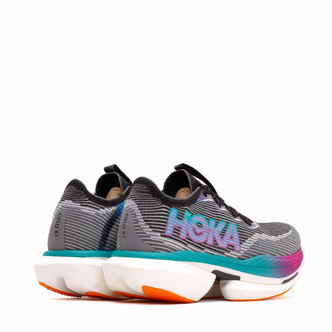 Hoka One One Unisex Cielo X1 Black Electric Aqua 1147910-BCQ Hoka One One shoe close-ups