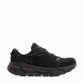 Hoka One One Unisex Clifton L Suede Black 1122571-BBLC Hoka One One premium running shoes